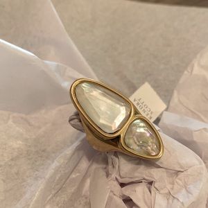 KS Margot Vintage Gold Cocktail Ring White